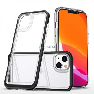 Husa transparenta 3in1 pentru husa din silicon pentru iPhone 14 cu rama neagra