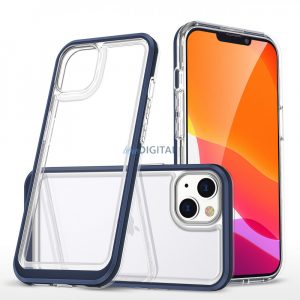 Husa transparenta 3in1 pentru husa din silicon iPhone 14 cu rama albastra