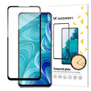 Wozinsky Full Glue Infinix Hot 11S NFC Full Screen Sticlă temperată cu cadru negru (compatibil cu carcasă)