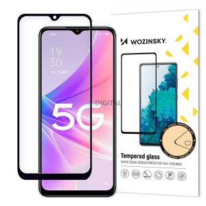 Wozinsky Full Glue Sticlă temperată Oppo A77 4G / A57 4G / A57s / A57e ecran complet cu cadru negru (compatibil cu carcasă)