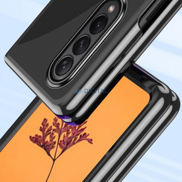 Husă pentru Samsung Galaxy Z Fold 4 cu cadru metalic roz