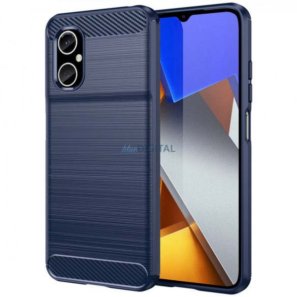 Husă de carbon pentru Xiaomi Redmi Note 11E / Redmi 10 5G / Redmi 10 Prime + 5G / Poco M4 5G Flexible Silicone Carbon Husă Blue