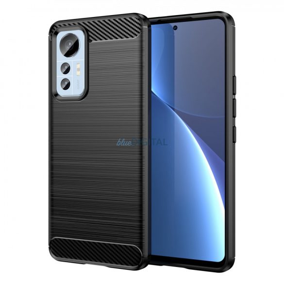 Husa Carbon Case pentru Xiaomi 12 Lite husa silicon flexibila carbon neagra