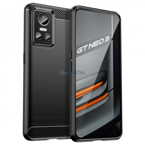 Husa Carbon Case pentru Realme GT Neo 3 husa silicon flexibila carbon neagra