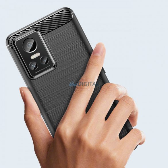 Husa Carbon Case pentru Realme GT Neo 3 husa silicon flexibila carbon neagra