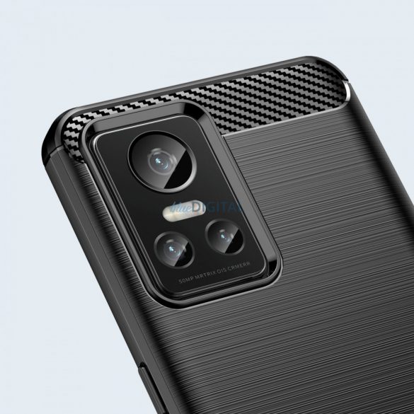 Husa Carbon Case pentru Realme GT Neo 3 husa silicon flexibila carbon neagra