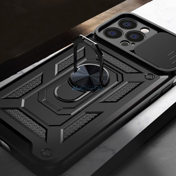 Hybrid Armor Camshield pentru iPhone 14Husăblindată cu Husă pentru cameră foto negru