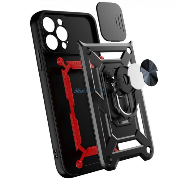 Hybrid Armor Camshield pentru iPhone 14Husăblindată cu Husă pentru cameră foto negru