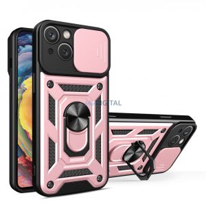 Husă Hybrid Armor Camshield pentru iPhone 14 Plus husă blindată cu husă pentru cameră roz