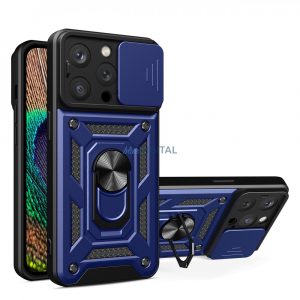 Husă Hybrid Armor Camshield pentru husă blindată iPhone 14 Pro cu capac pentru cameră albastră