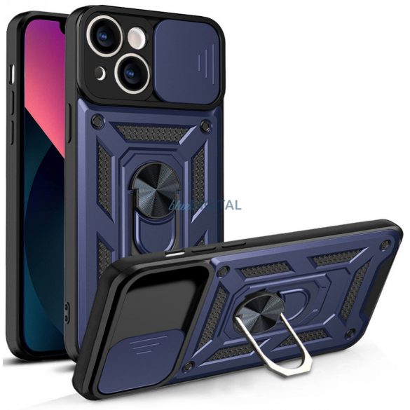 Hybrid Armor Camshield pentru iPhone 13Husăblindată cu Husă pentru aparat foto albastru