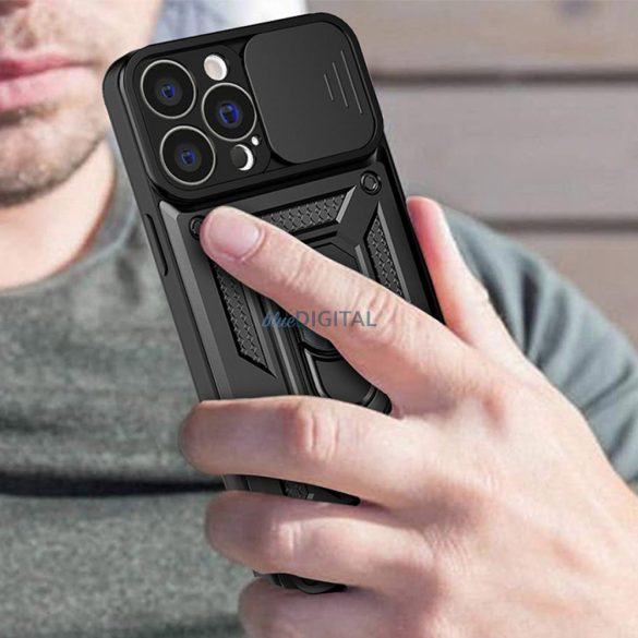 Husă Hybrid Armor Camshield pentru husă blindată iPhone 13 Pro cu capac pentru cameră albastră