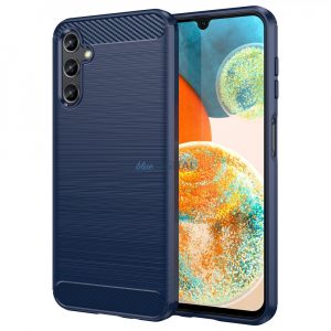 Husă de carbon pentru Samsung Galaxy A14 5G silicon flexibil Husă de carbon albastru