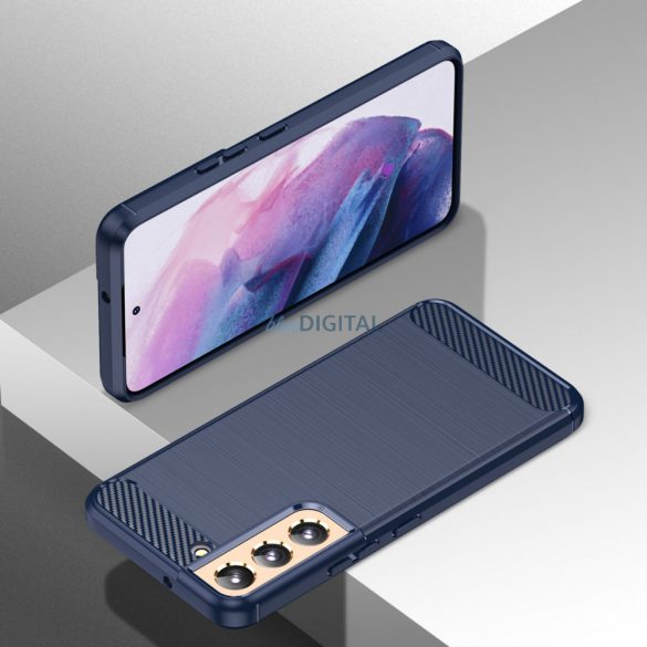 Husă de carbon pentru Samsung Galaxy S23 silicon flexibil Husă de carbon albastru