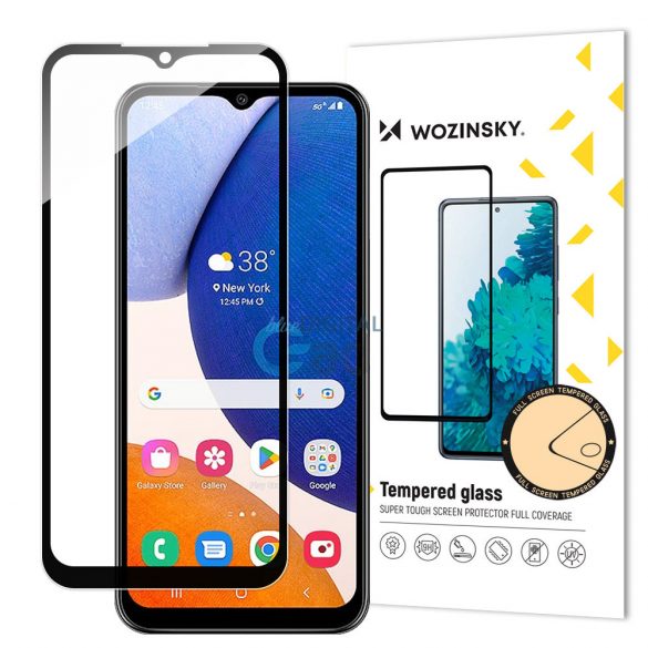 Wozinsky Full Glue Folie securizată Samsung Galaxy A14 5G / A14 9H Full Screen Folie securizată cu cadru negru