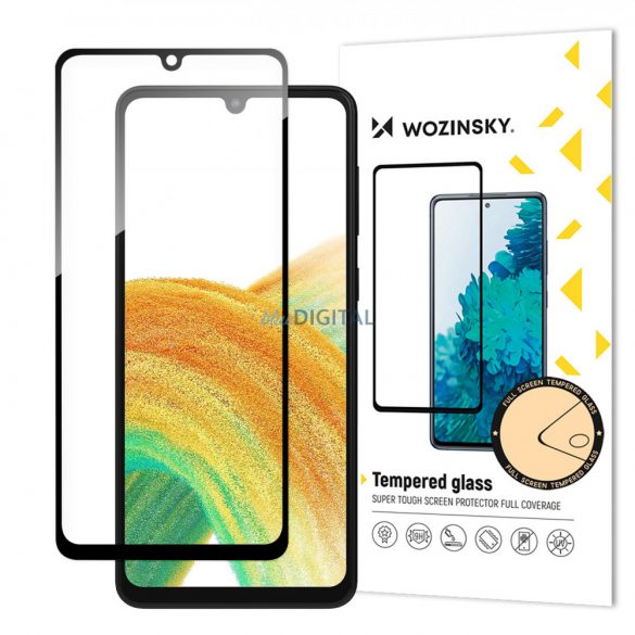 Wozinsky Full Glue Tempered sticlă Folie securizată pentru Samsung Galaxy A34 5G 9H Full Screen Husă cu cadru negru