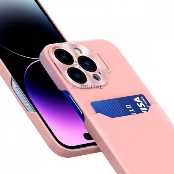 Husa cu suport din piele pentru iPhone 14 husa portofel card cu suport roz