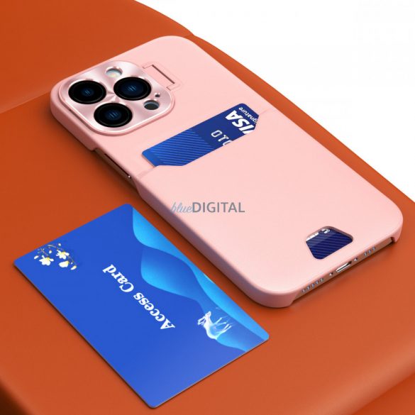 Husa cu suport din piele pentru iPhone 14 husa portofel card cu suport roz