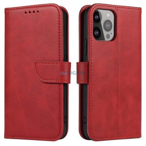 Husă Magnet Case pentru Samsung Galaxy S23+, husă cu clapă, suport portofel roșu