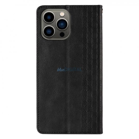 Husă cu curea magnetică pentru Samsung Galaxy S23 Flip Wallet Mini Suport pentru șnur negru