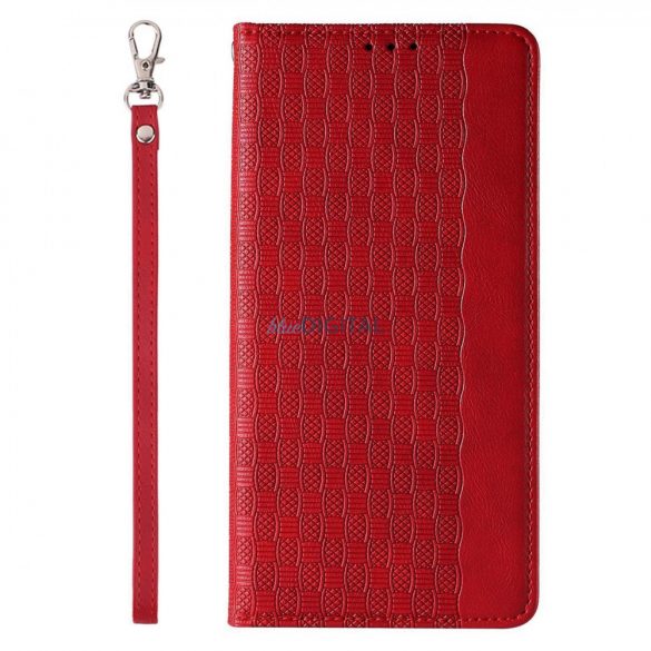 Husă cu curea magnetică pentru Samsung Galaxy S23 Flip Wallet Mini Suport pentru șnur roșu