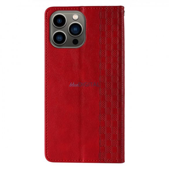 Husă cu curea magnetică pentru Samsung Galaxy S23 Flip Wallet Mini Suport pentru șnur roșu