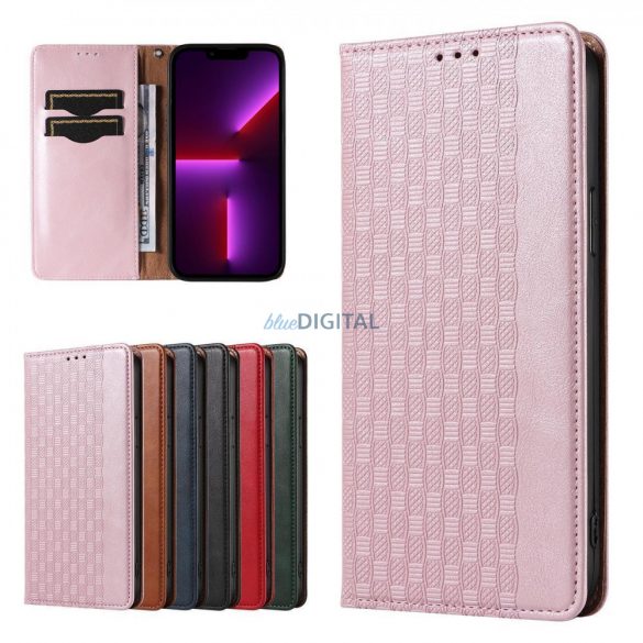 Husă cu curea magnetică pentru Samsung Galaxy S23+ Flip Wallet Mini Suport pentru șnur roz