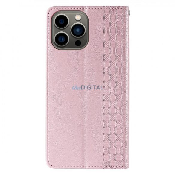 Husă cu curea magnetică pentru Samsung Galaxy S23+ Flip Wallet Mini Suport pentru șnur roz