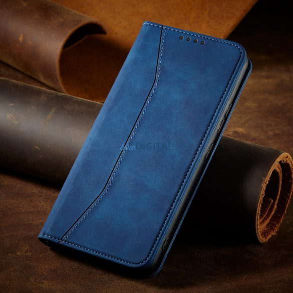 Husă Magnet Fancy pentru Samsung Galaxy S23 Ultra Husă cu Flip Wallet Stand Albastru