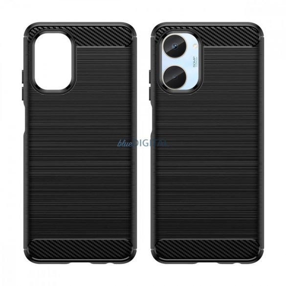 Carbon Husă husă pentru Realme 10 silicon flexibil carbon Husă negru