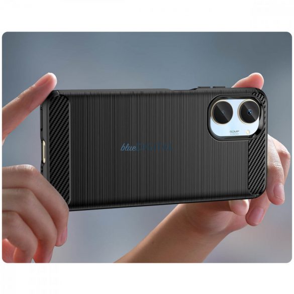 Carbon Husă husă pentru Realme 10 silicon flexibil carbon Husă negru