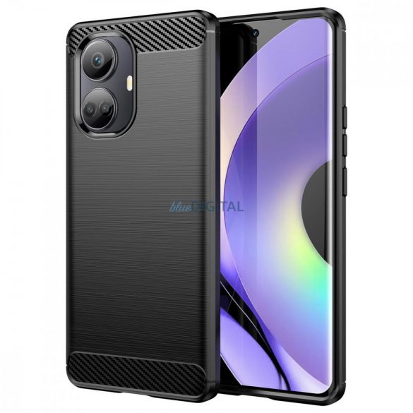 Husa Carbon Case pentru Realme 10 Pro+ husa silicon flexibila carbon neagra