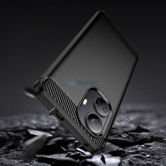 Husa Carbon Case pentru Realme 10 Pro+ husa silicon flexibila carbon neagra