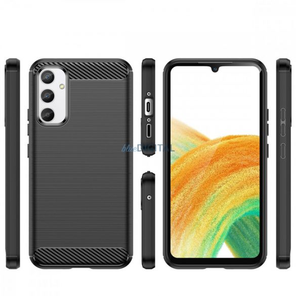 Husa Carbon Case pentru Realme 10 Pro husa silicon flexibila carbon neagra