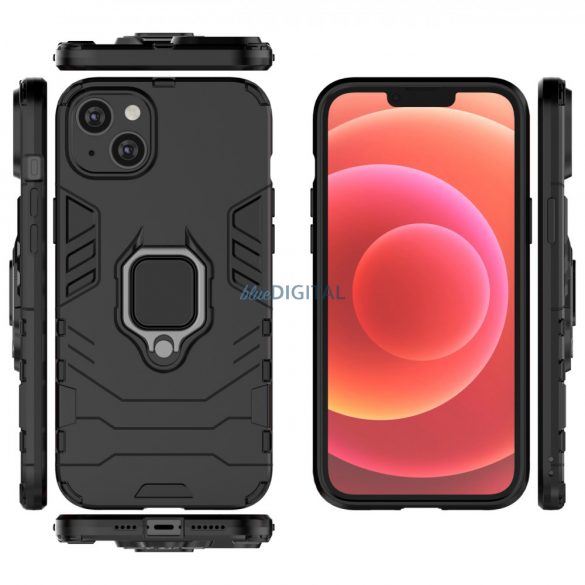 Husă Ring Armor pentru iPhone 14 Pro Max Husă blindat inel suport magnetic negru