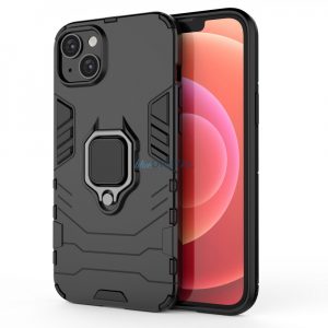 Husa Ring Armor pentru iPhone 14 husa blindata suport magnetic inel negru