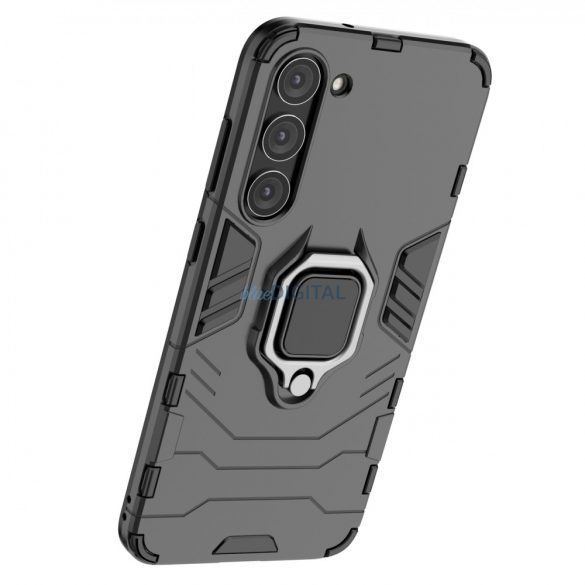 Husă Ring Armor pentru Samsung Galaxy S23+ Husă blindat inel suport magnetic negru