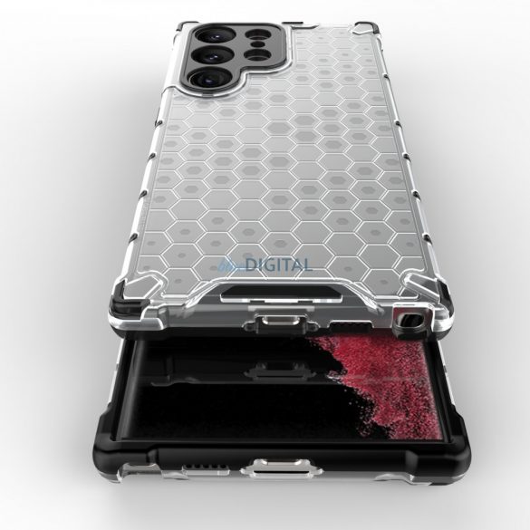 Honeycomb husă pentru Samsung Galaxy S23 Ultra blindat hibrid Husă albastru