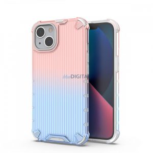 Husa Ombre Protect pentru iPhone 13 husa blindata roz si albastra