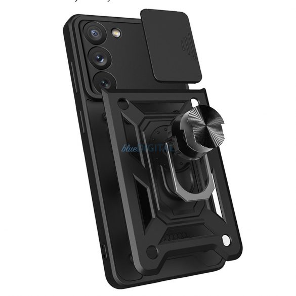 Husă Hybrid Armor Camshield pentru Samsung Galaxy S23 Husă blindată cu Husă pentru cameră foto negru