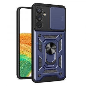 Husă Hybrid Armor Camshield pentru Samsung Galaxy A14 Husă blindată cu Husă pentru cameră albastră