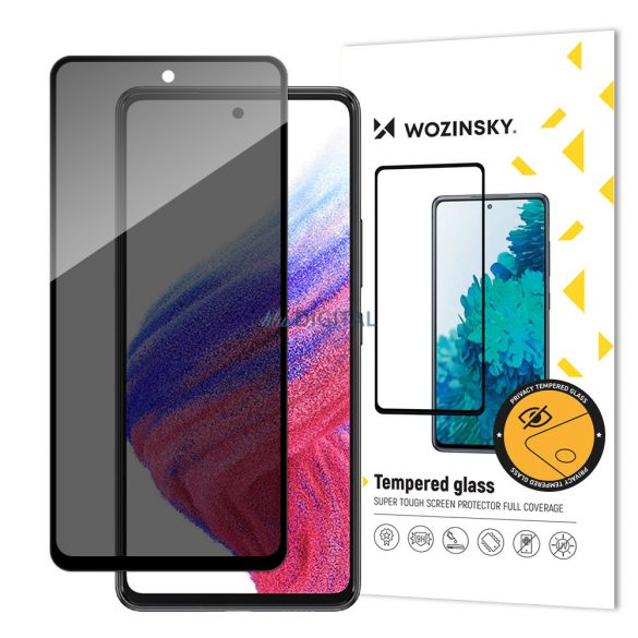 Wozinsky Privacy sticlă Folie securizată pentru Samsung Galaxy A53 5G cu filtru de confidențialitate anti-spion