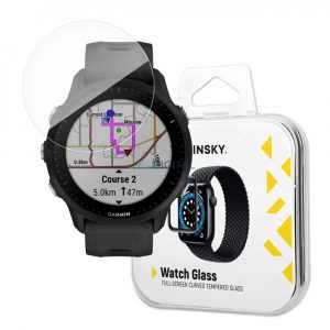 Wozinsky Full Glue Tempered sticlă Folie securizată pentru Garmin Forerunner 955 9H Full Screen Full Husă cu cadru negru