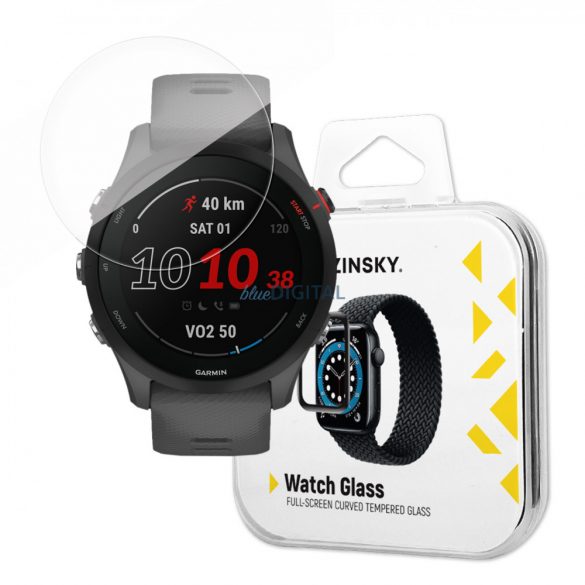 Wozinsky Full Glue Sticlă călită Sticlă călită pentru Garmin Forerunner 255 9H Capac pentru ecran complet cu cadru negru