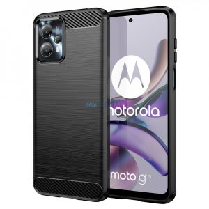 Husă de carbon pentru Motorola Moto G13 silicon flexibil Husă de carbon negru