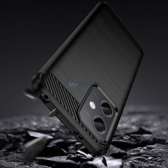 Husă de carbon pentru Xiaomi Poco X5 5G / Redmi Note 12 5G Husă de carbon de silicon flexibil negru