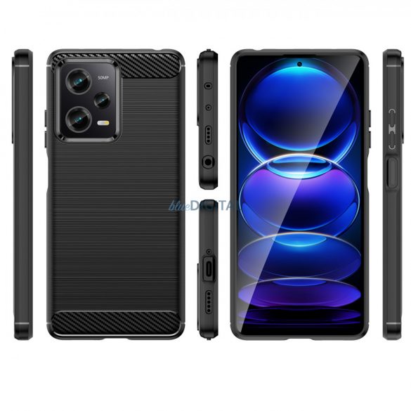 Carbon husă Husă Xiaomi Poco X5 Pro 5G / Redmi Note 12 Pro silicon flexibil Carbon Husă negru