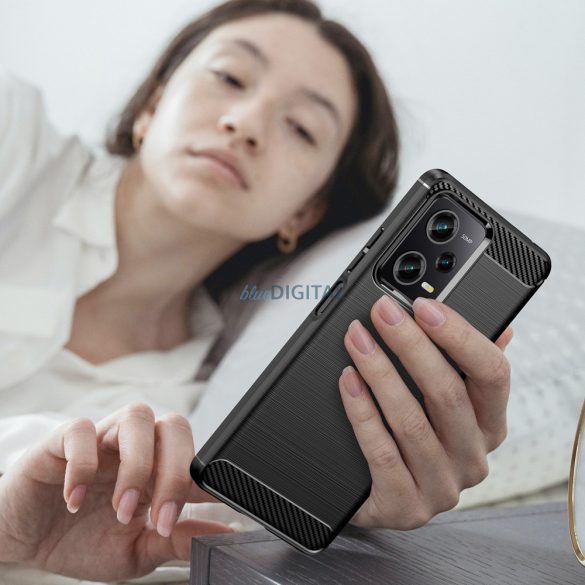 Carbon husă Husă Xiaomi Poco X5 Pro 5G / Redmi Note 12 Pro silicon flexibil Carbon Husă negru