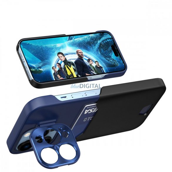 Husa cu suport din piele pentru Samsung Galaxy S23 Ultra husa portofel pentru carduri cu suport albastru