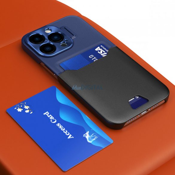 Husă din piele cu suport pentru Samsung Galaxy S23 husă portofel pentru card cu suport albastru